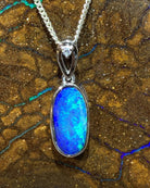 Sterling Silver Black Opal pendant - Masterpiece Jewellery Opal & Gems Sydney Australia | Online Shop