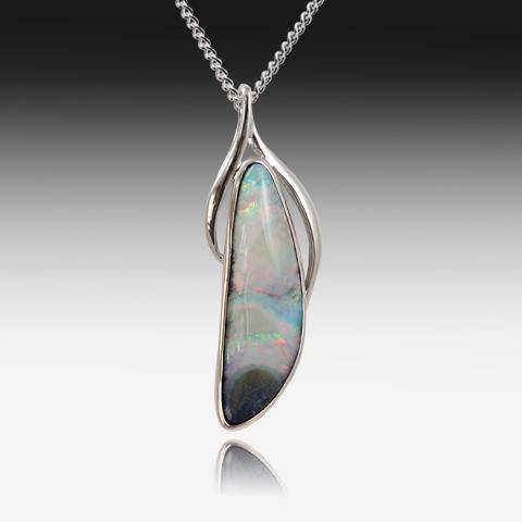 Sterling Silver Boulder Opal pendant - Masterpiece Jewellery Opal & Gems Sydney Australia | Online Shop