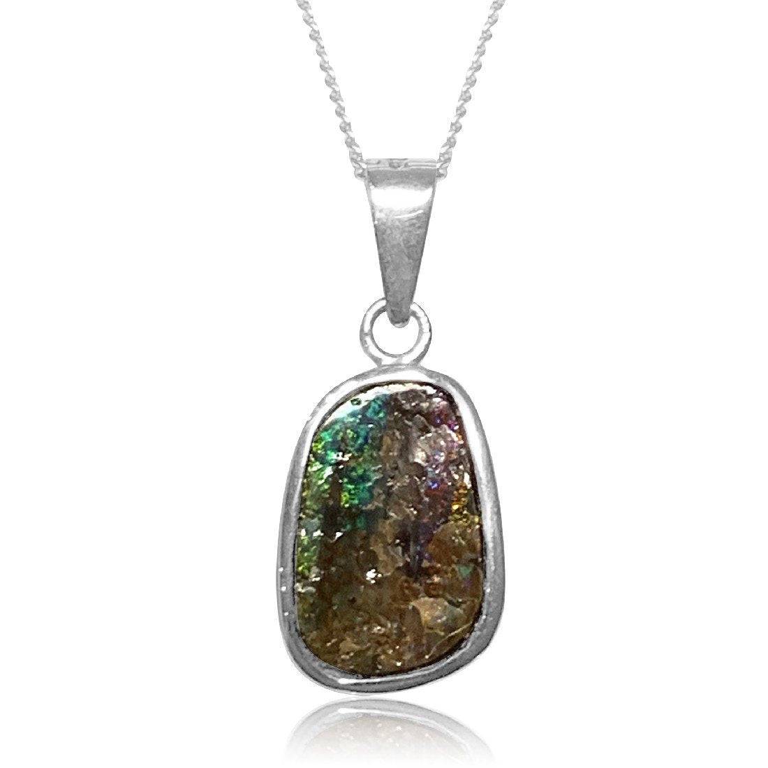 Sterling Silver Boulder Opal pendant - Masterpiece Jewellery Opal & Gems Sydney Australia | Online Shop