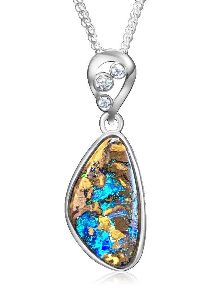 Sterling Silver Boulder Opal Pendant - Masterpiece Jewellery Opal & Gems Sydney Australia | Online Shop