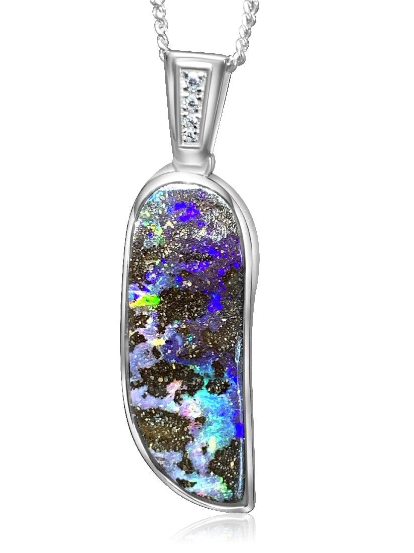 Sterling Silver Boulder Opal pendant - Masterpiece Jewellery Opal & Gems Sydney Australia | Online Shop