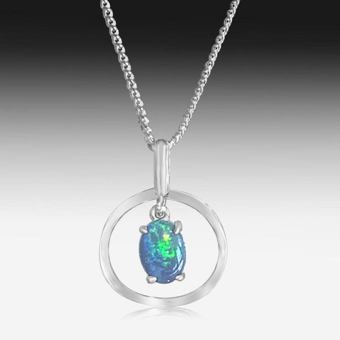 Sterling Silver dangling Opal triplet pendant - Masterpiece Jewellery Opal & Gems Sydney Australia | Online Shop