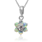 STERLING SILVER GOLD PLATED FLOWER DESIGN OPAL PENDANT - Masterpiece Jewellery Opal & Gems Sydney Australia | Online Shop