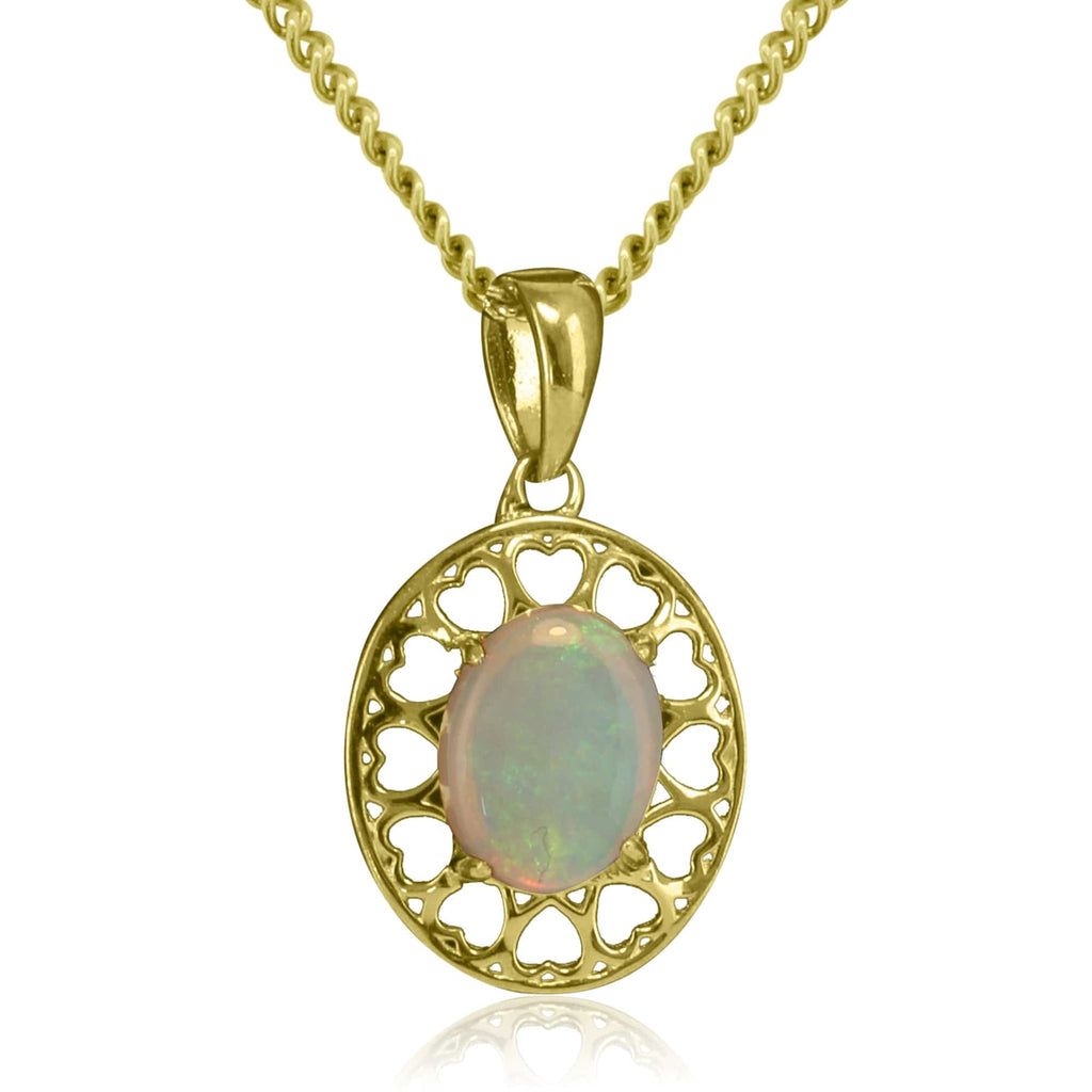 Sterling Silver gold plated Opal pendant - Masterpiece Jewellery Opal & Gems Sydney Australia | Online Shop