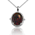 Sterling Silver Gold plated Opal triplet and cubic zirconia pendant - Masterpiece Jewellery Opal & Gems Sydney Australia | Online Shop