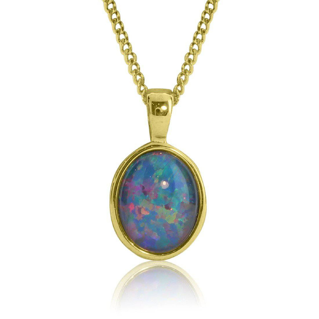 Sterling Silver Gold plated Opal triplet pendant - Masterpiece Jewellery Opal & Gems Sydney Australia | Online Shop