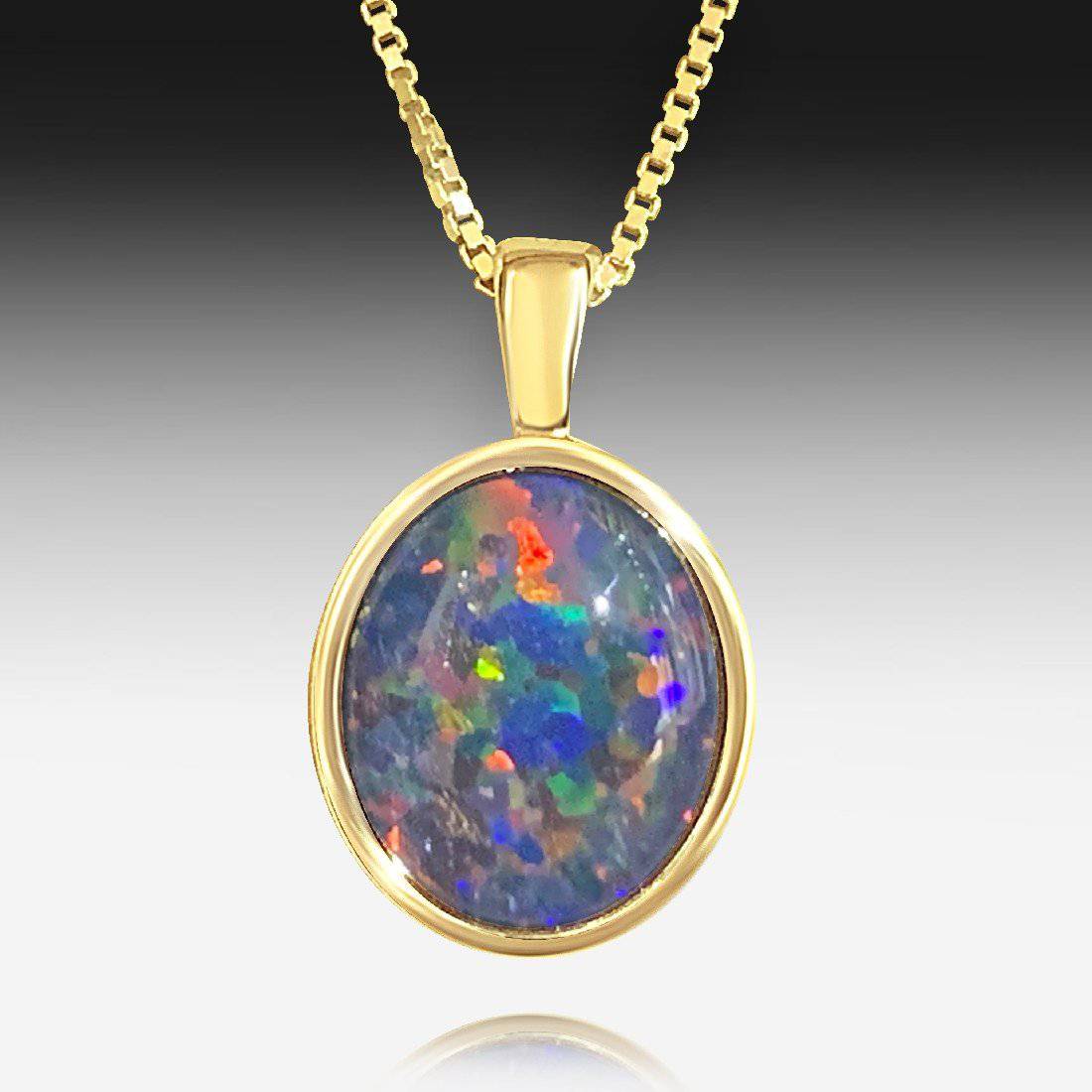 Sterling Silver Gold plated Opal triplet pendant - Masterpiece Jewellery Opal & Gems Sydney Australia | Online Shop