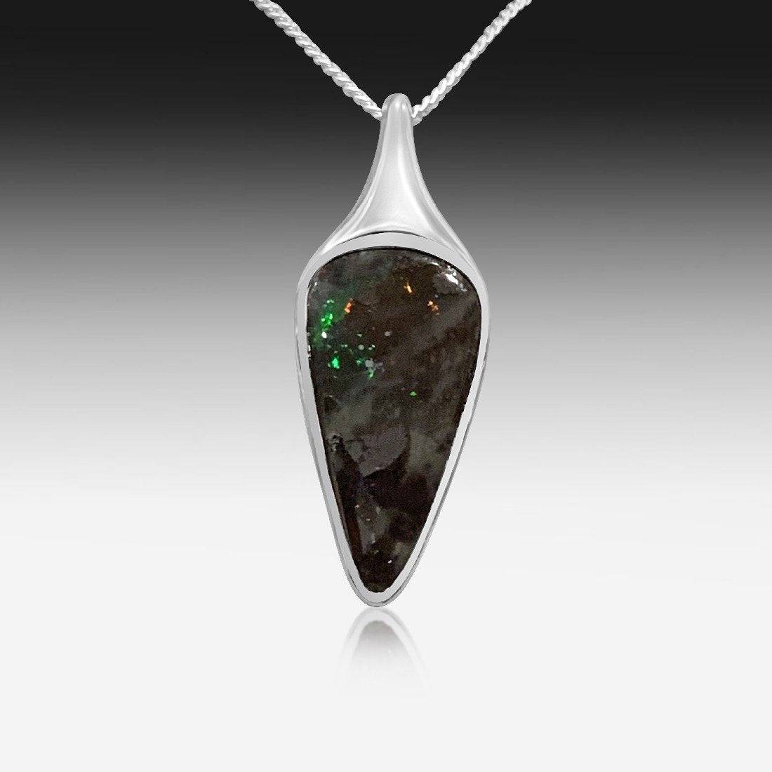 Sterling Silver Matrix boulder Opal pendant - Masterpiece Jewellery Opal & Gems Sydney Australia | Online Shop