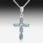 Sterling SIlver Opal cross - Masterpiece Jewellery Opal & Gems Sydney Australia | Online Shop