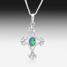 Sterling Silver Opal cross pendant - Masterpiece Jewellery Opal & Gems Sydney Australia | Online Shop