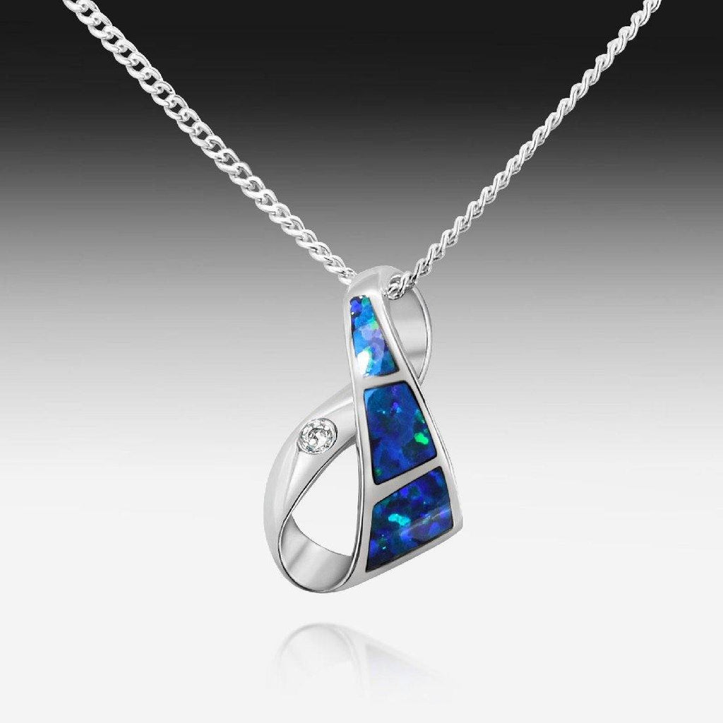 Sterling Silver Opal inlay pendant - Masterpiece Jewellery Opal & Gems Sydney Australia | Online Shop