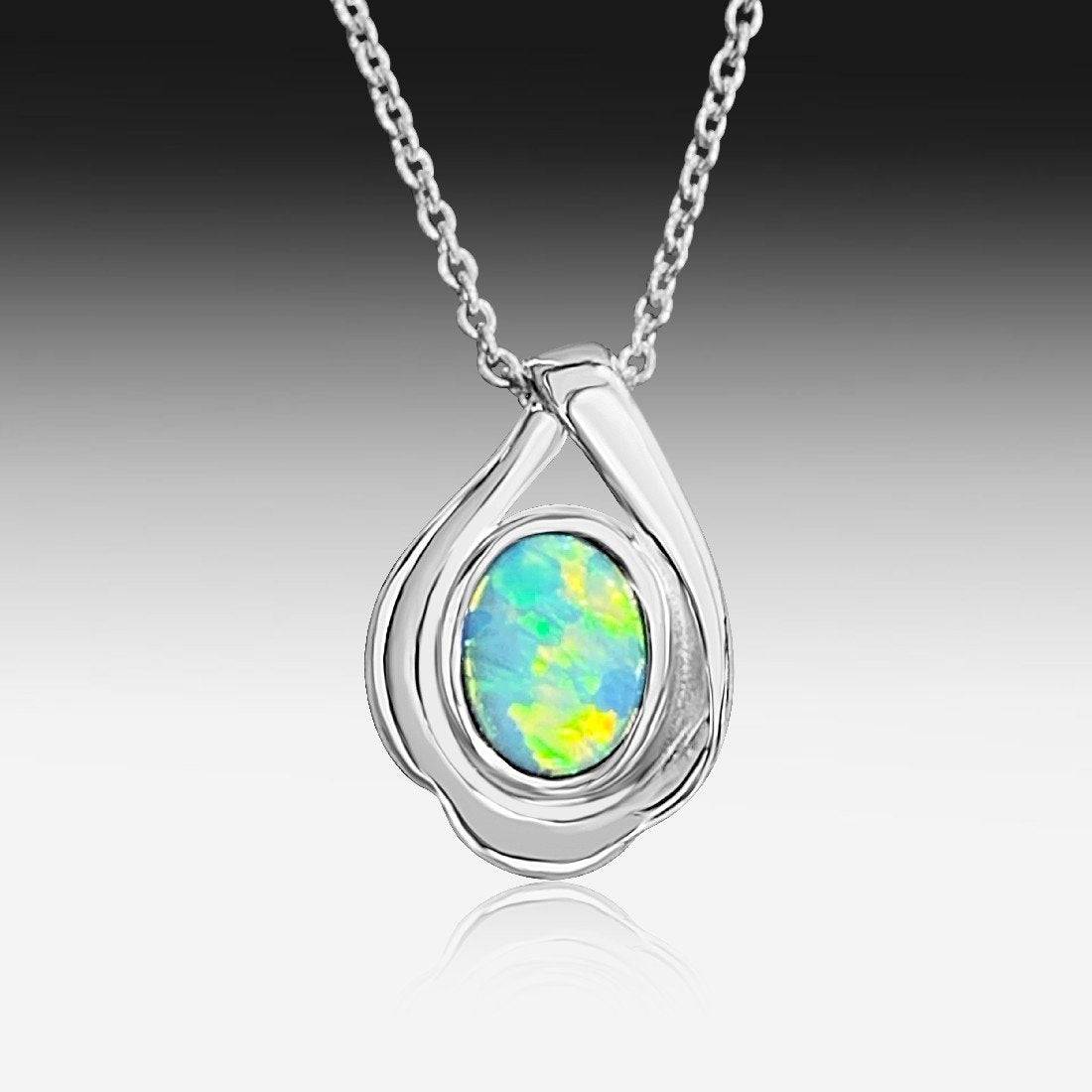 Sterling Silver Opal pendant - Masterpiece Jewellery Opal & Gems Sydney Australia | Online Shop