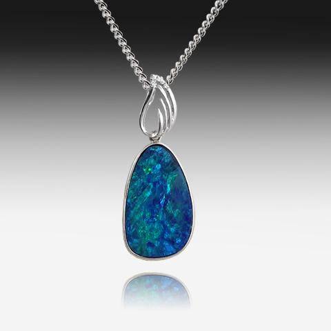 Sterling Silver Opal pendant - Masterpiece Jewellery Opal & Gems Sydney Australia | Online Shop