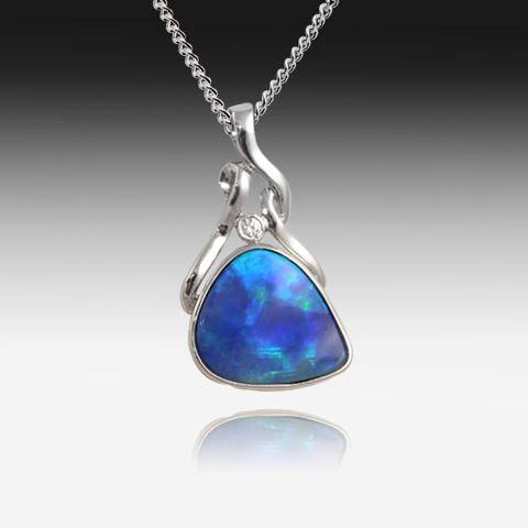 Sterling Silver Opal pendant - Masterpiece Jewellery Opal & Gems Sydney Australia | Online Shop