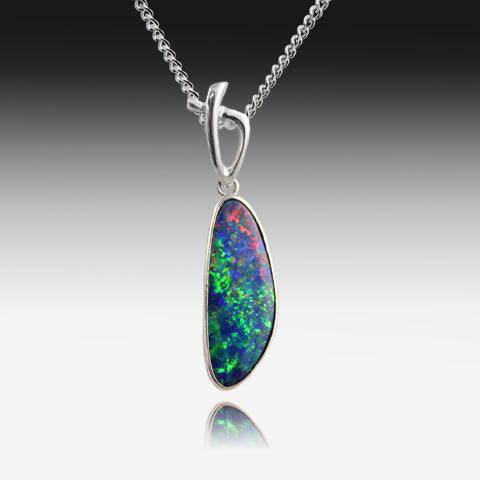 Sterling Silver Opal pendant - Masterpiece Jewellery Opal & Gems Sydney Australia | Online Shop