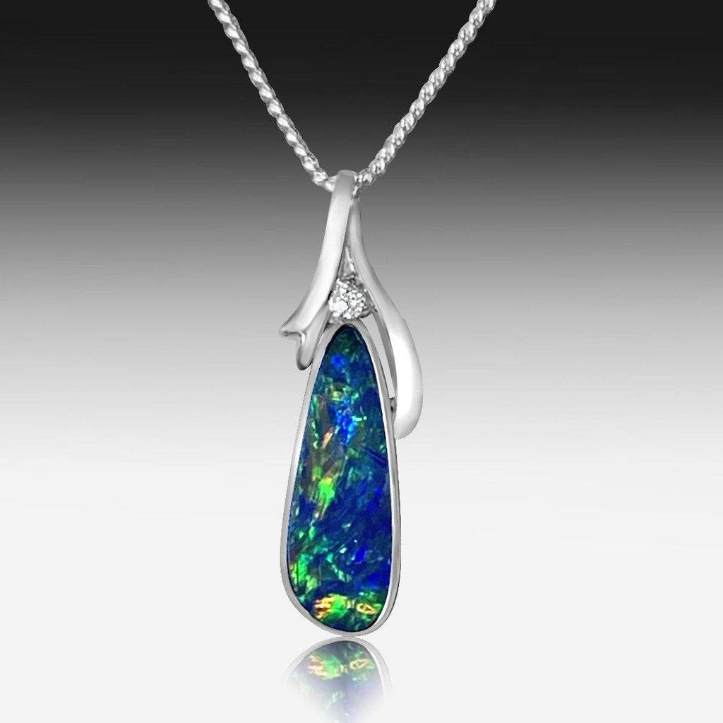 Sterling Silver Opal pendant - Masterpiece Jewellery Opal & Gems Sydney Australia | Online Shop