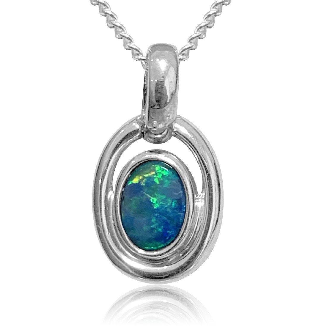 Sterling Silver Opal pendant - Masterpiece Jewellery Opal & Gems Sydney Australia | Online Shop