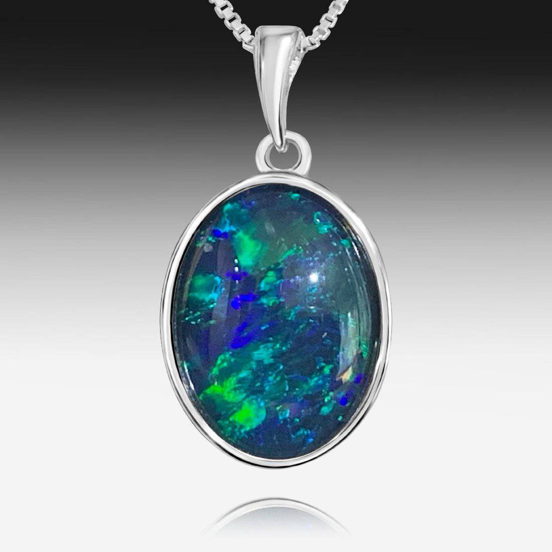 Sterling Silver Opal triplet pendant - Masterpiece Jewellery Opal & Gems Sydney Australia | Online Shop