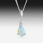 Sterling Silver Pear shape Opal pendant - Masterpiece Jewellery Opal & Gems Sydney Australia | Online Shop
