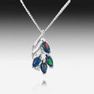 Sterling Silver pendant set with Marquise Opal triplets - Masterpiece Jewellery Opal & Gems Sydney Australia | Online Shop