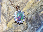 Sterling Silver Rose Gold plated Opal triplet cluster pendant - Masterpiece Jewellery Opal & Gems Sydney Australia | Online Shop