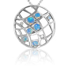 Sterling Silver White Opal circle pendant - Masterpiece Jewellery Opal & Gems Sydney Australia | Online Shop