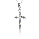 Sterling Silver White Opal cross - Masterpiece Jewellery Opal & Gems Sydney Australia | Online Shop