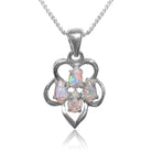 Sterling Silver White Opal flower pendant - Masterpiece Jewellery Opal & Gems Sydney Australia | Online Shop