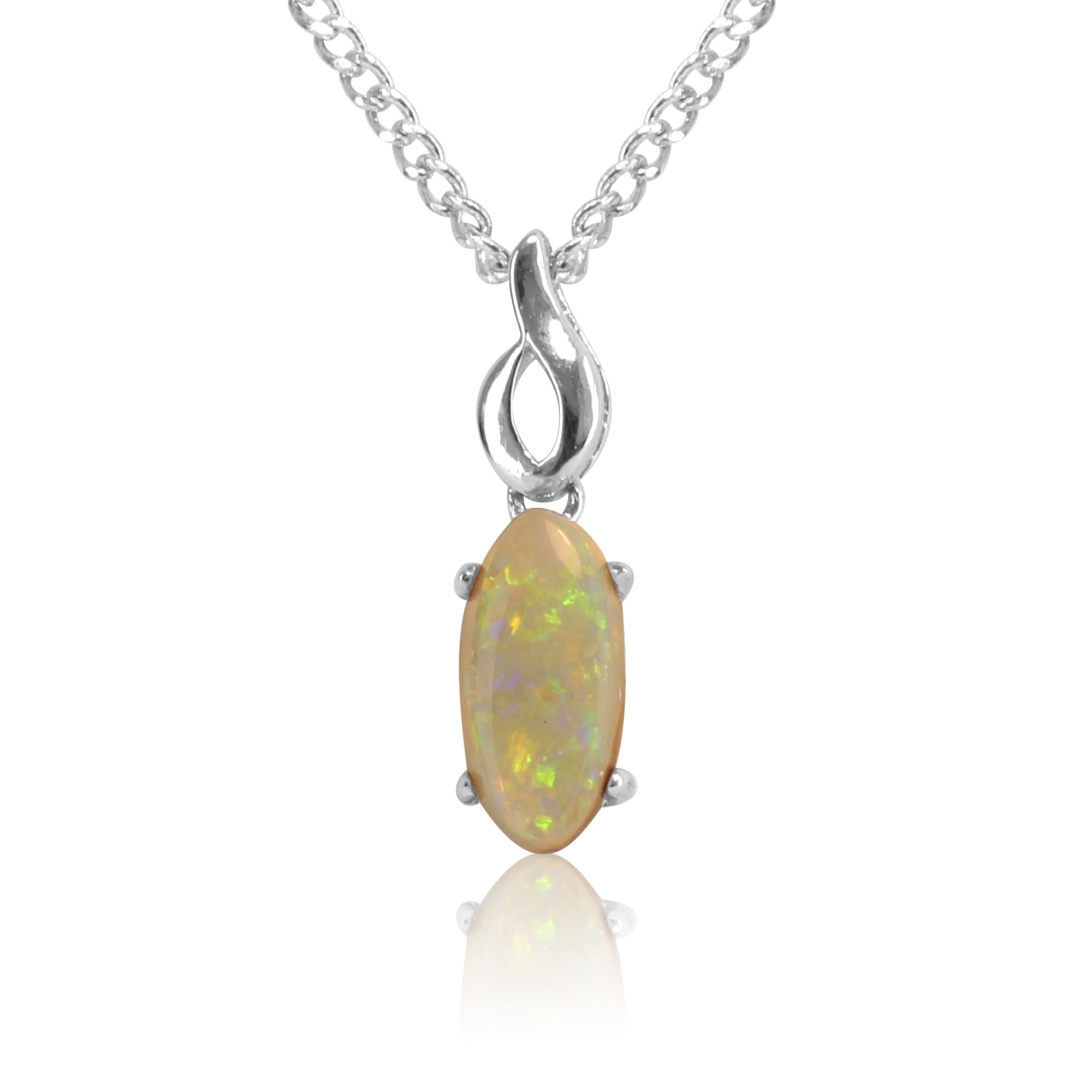 Sterling Silver White Opal pendant - Masterpiece Jewellery Opal & Gems Sydney Australia | Online Shop