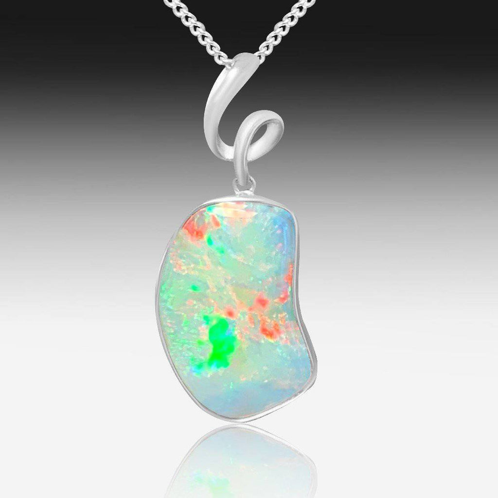 Sterling Silver White Opal pendant - Masterpiece Jewellery Opal & Gems Sydney Australia | Online Shop