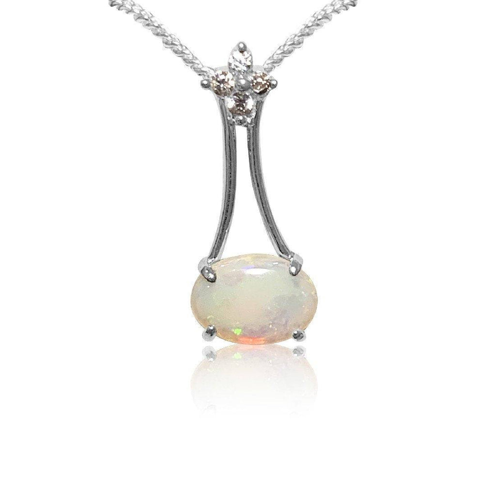 Sterling Silver White Opal pendant - Masterpiece Jewellery Opal & Gems Sydney Australia | Online Shop