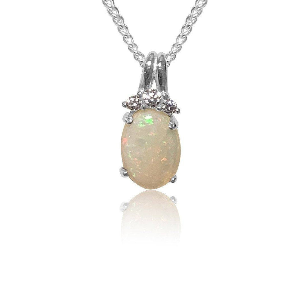 Sterling Silver White Opal pendant - Masterpiece Jewellery Opal & Gems Sydney Australia | Online Shop