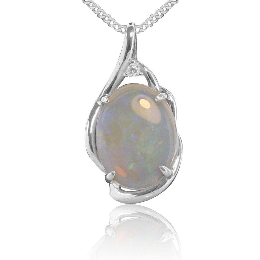 Sterling Silver White Opal pendant - Masterpiece Jewellery Opal & Gems Sydney Australia | Online Shop