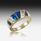 14K OPAL AND DIAMOND INLAY RING - Masterpiece Jewellery Opal & Gems Sydney Australia | Online Shop