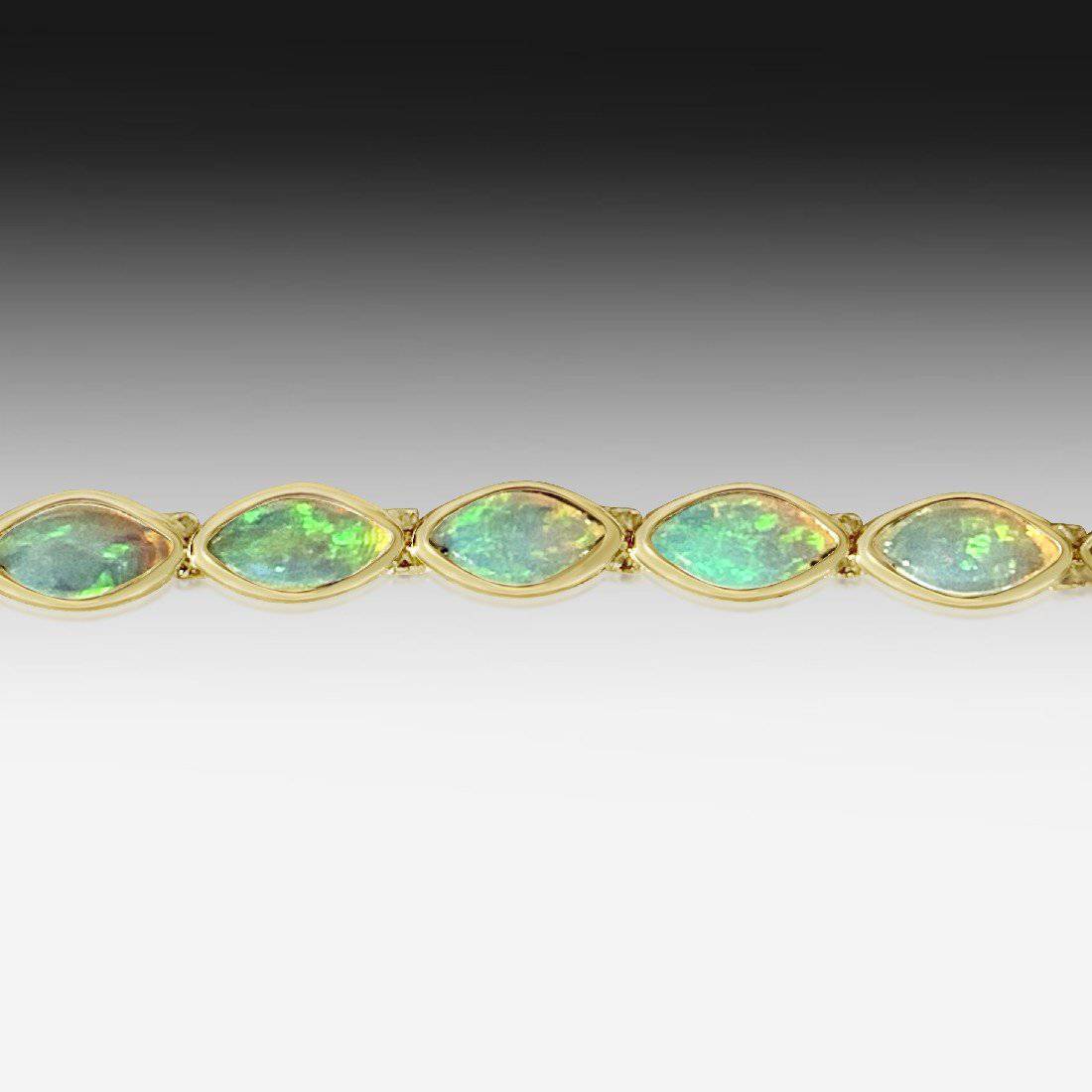 14K Yellow Gold Opal Bracelet - Masterpiece Jewellery Opal & Gems Sydney Australia | Online Shop