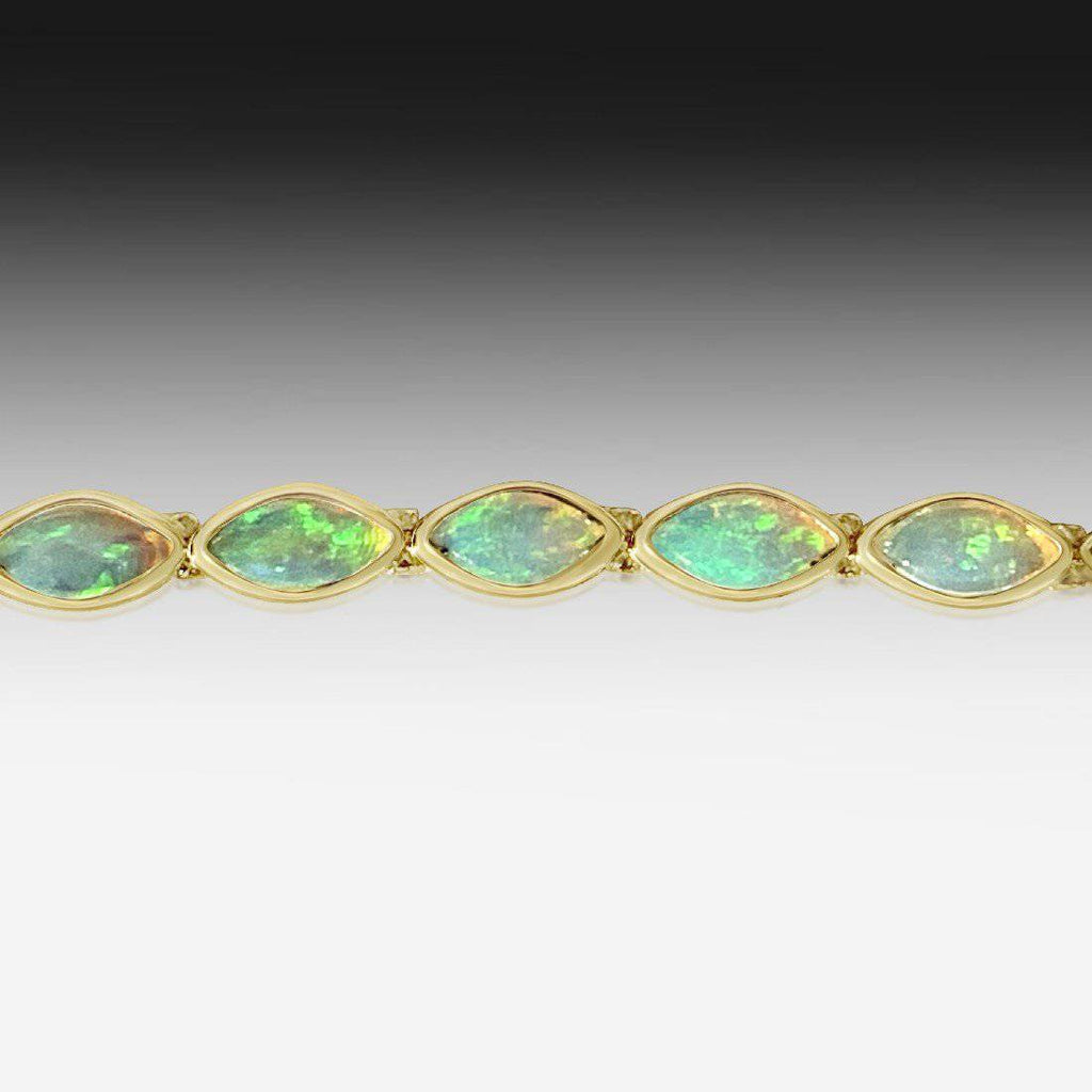 14K Yellow Gold Opal Bracelet - Masterpiece Jewellery Opal & Gems Sydney Australia | Online Shop