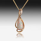 14kt Rose Gold Light Opal and diamond pendant - Masterpiece Jewellery Opal & Gems Sydney Australia | Online Shop
