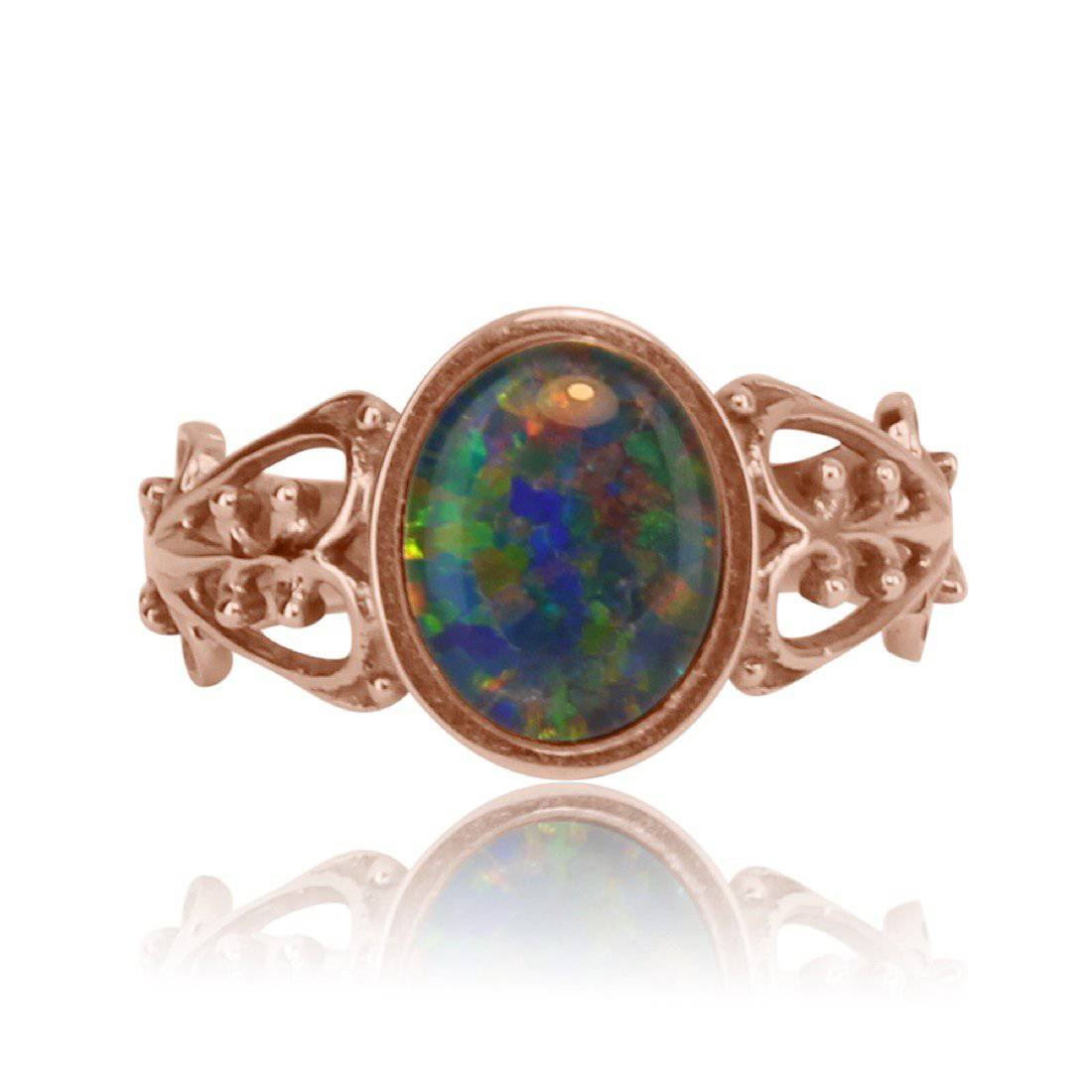 14kt Rose Gold Triplet Opal ring - Masterpiece Jewellery Opal & Gems Sydney Australia | Online Shop