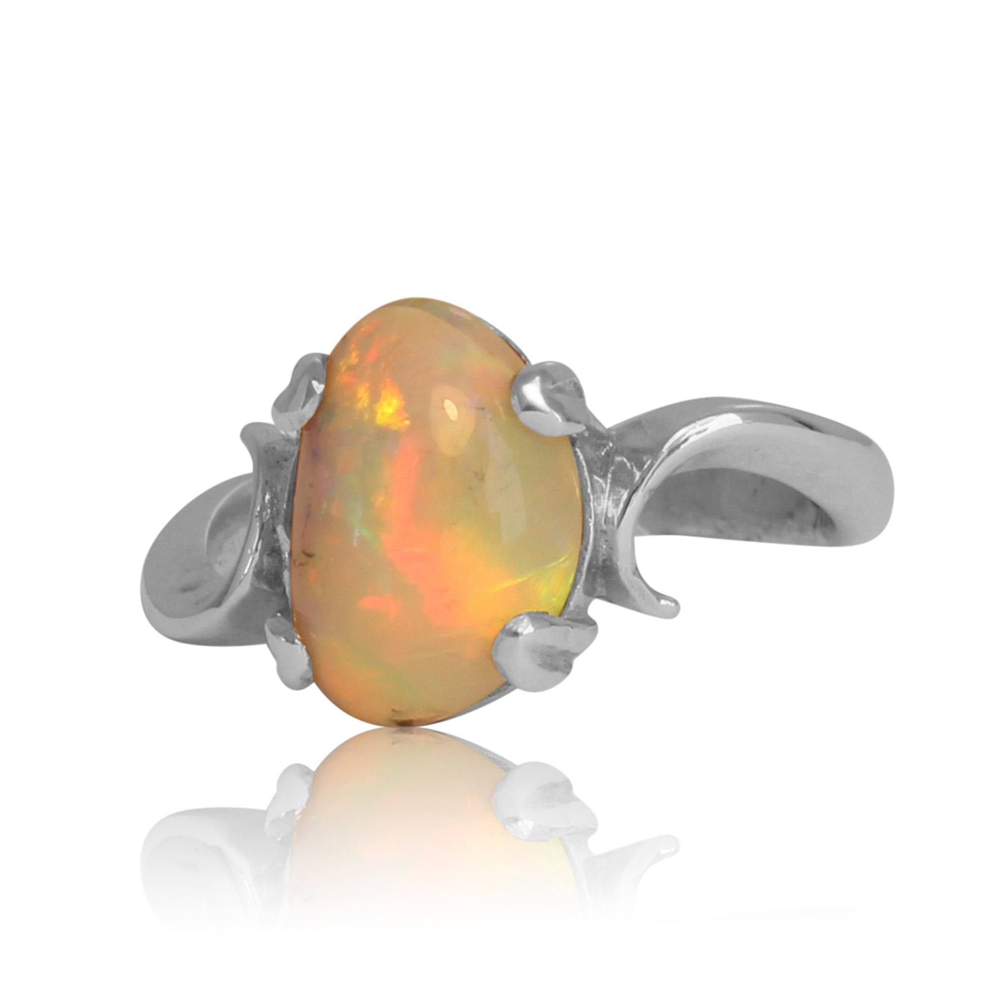 14kt White Gold Black Opal ring - Masterpiece Jewellery Opal & Gems Sydney Australia | Online Shop