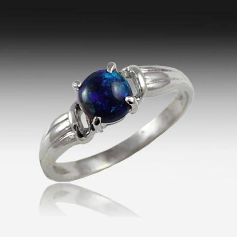 14KT WHITE GOLD BLACK OPAL RING - Masterpiece Jewellery Opal & Gems Sydney Australia | Online Shop