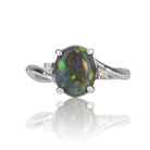 14kt White Gold Black Opal ring - Masterpiece Jewellery Opal & Gems Sydney Australia | Online Shop