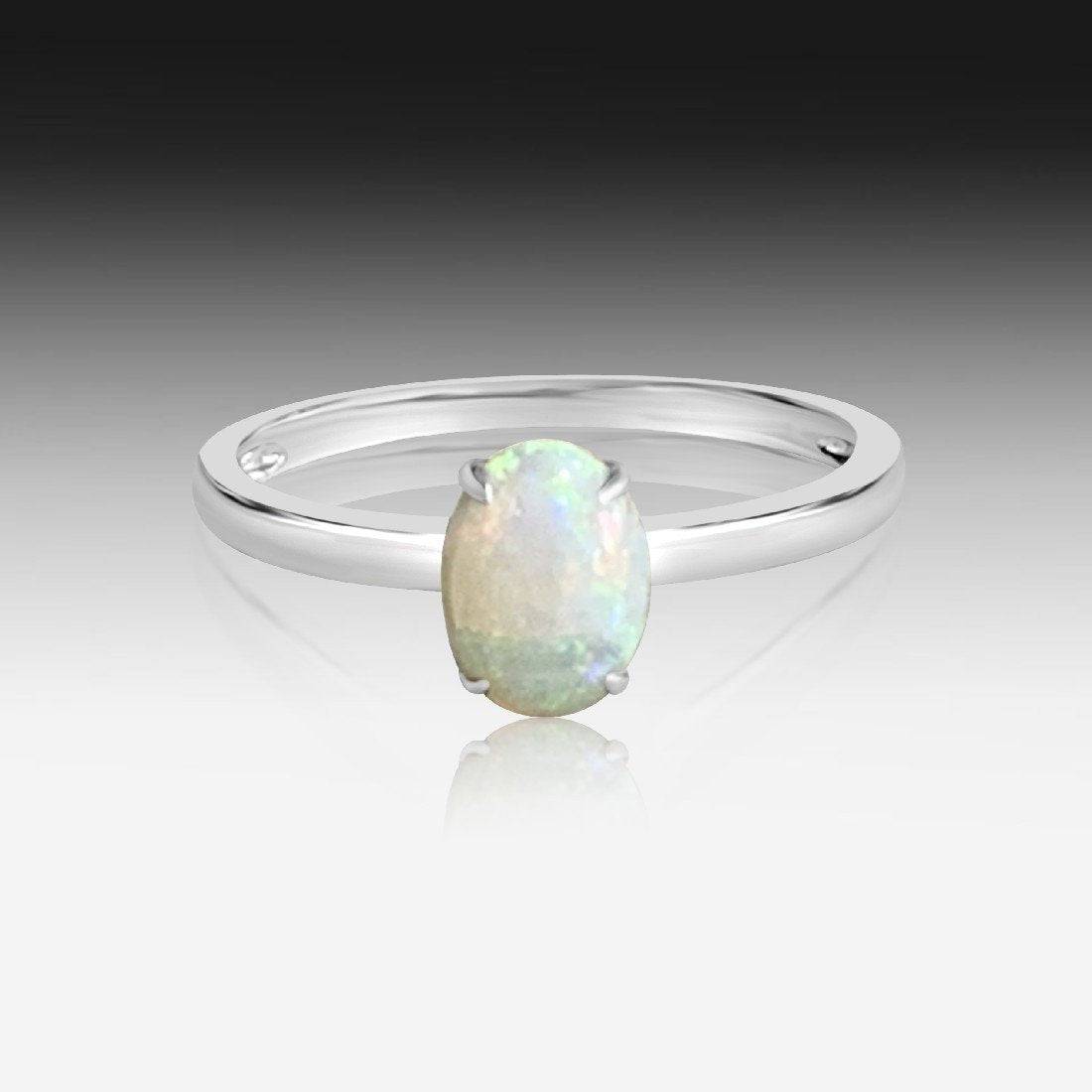 14kt White Gold Light Opal ring - Masterpiece Jewellery Opal & Gems Sydney Australia | Online Shop