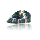 14kt White Gold Opal inlay and Diamond ring - Masterpiece Jewellery Opal & Gems Sydney Australia | Online Shop