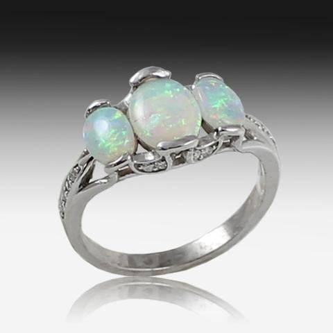 14kt White Gold Opal ring - Masterpiece Jewellery Opal & Gems Sydney Australia | Online Shop