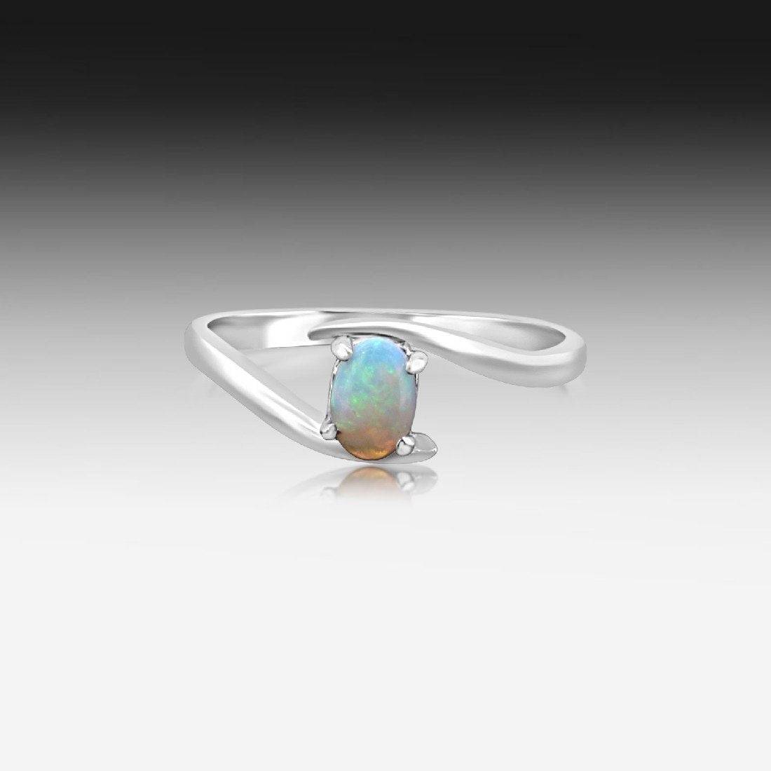 14kt White Gold White Opal ring - Masterpiece Jewellery Opal & Gems Sydney Australia | Online Shop