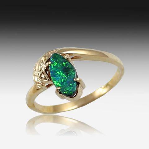 14KT YELLOW GOLD BOULDER OPAL RING - Masterpiece Jewellery Opal & Gems Sydney Australia | Online Shop