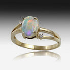 14KT YELLOW GOLD OPAL AND DIAMOND RING - Masterpiece Jewellery Opal & Gems Sydney Australia | Online Shop