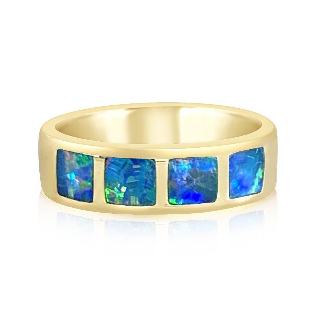 14kt Yellow Gold Opal and Diamond ring - Masterpiece Jewellery Opal & Gems Sydney Australia | Online Shop