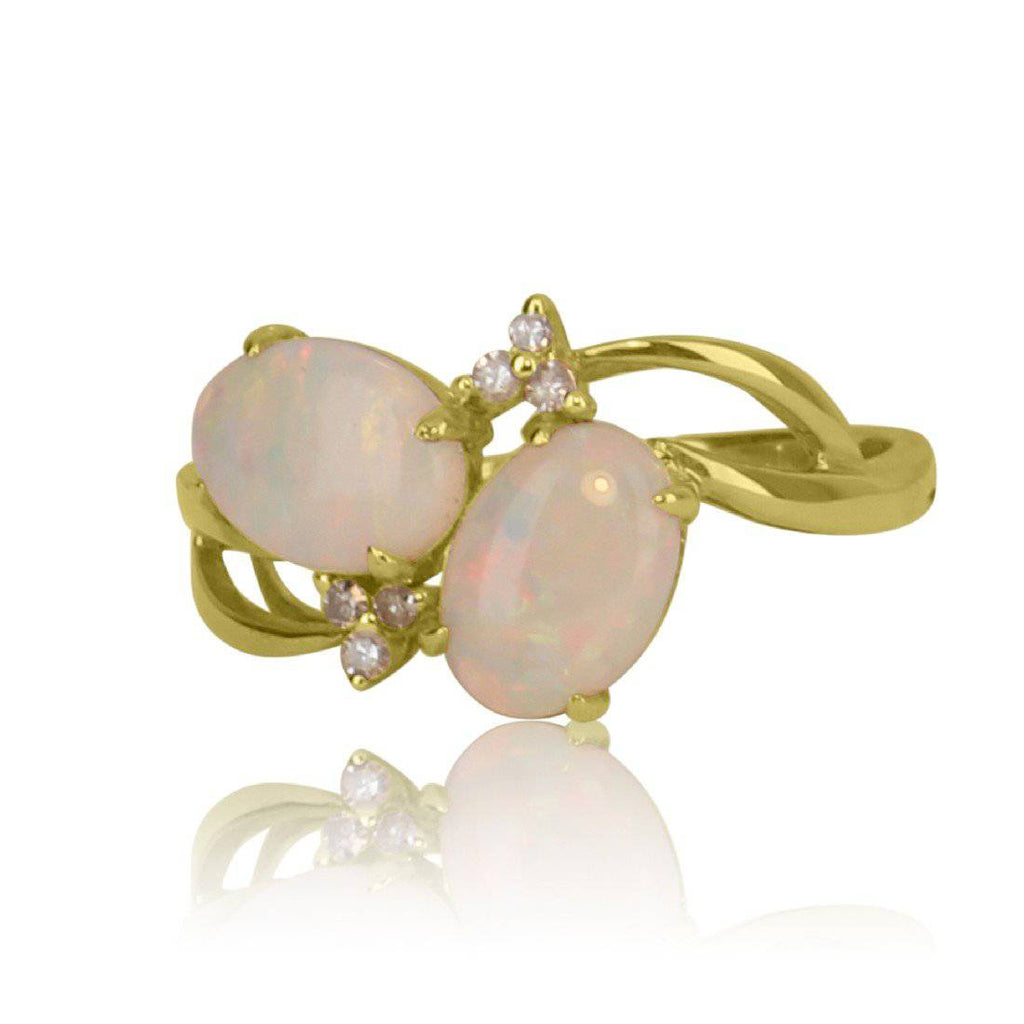 14kt Yellow Gold Opal and Diamond ring - Masterpiece Jewellery Opal & Gems Sydney Australia | Online Shop