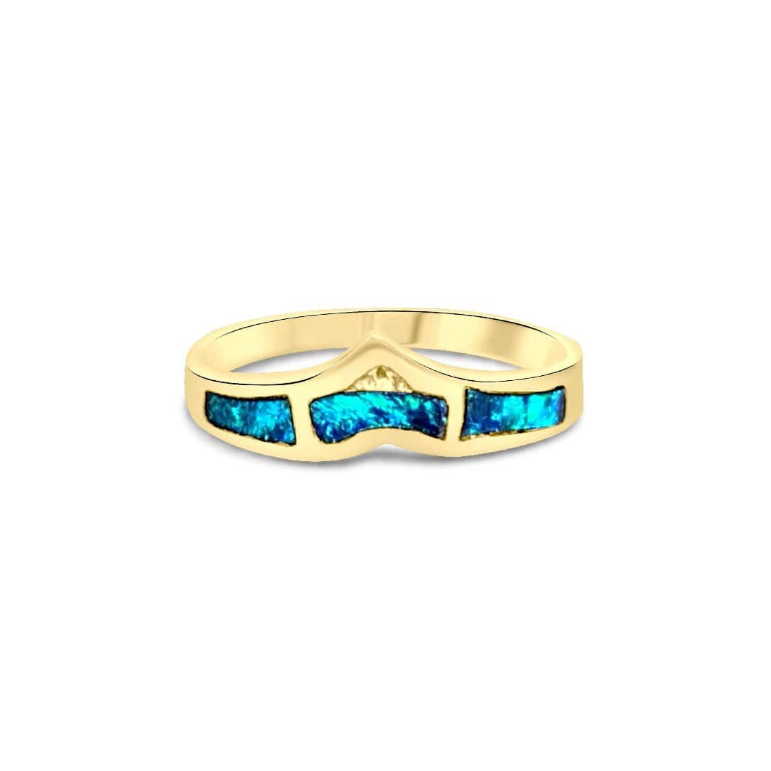 14kt Yellow Gold Opal inlay - Masterpiece Jewellery Opal & Gems Sydney Australia | Online Shop